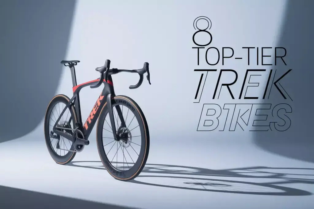 Top Tier Trek Madone Road Bike Isolated On Clean Minimalist Background For Title