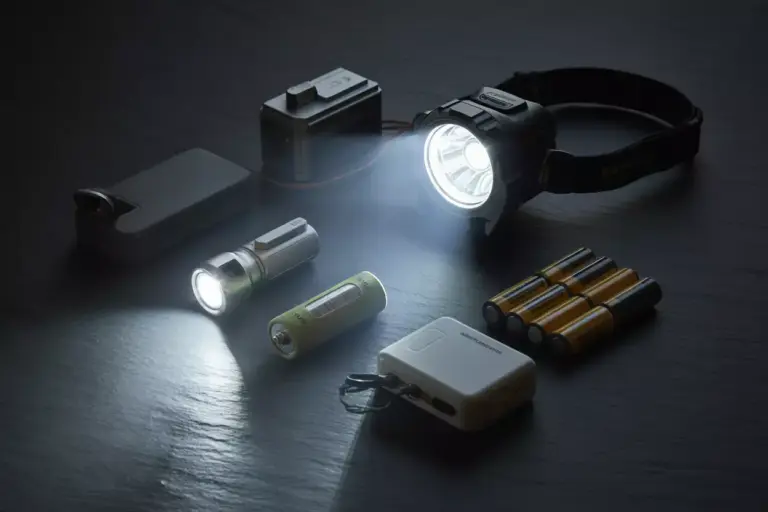 Lighting And Power Solutions Headlamp Lantern Battery Pack And Spare Batteries At Night