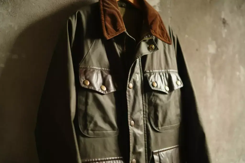 Outerwear That Commands Respect Olive Waxed Cotton Field Jacket Detail