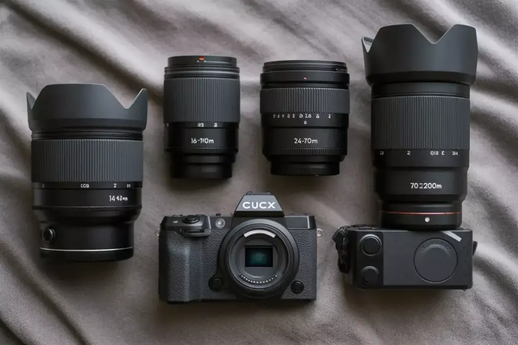 31 Mirrorless Camera And Three Lenses Wide Standard And Telephoto Zooms For Mountain Trekking