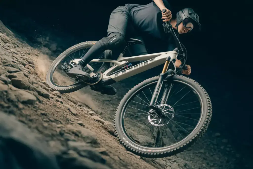 Trek Remedy 150mm Travel Enduro Bike Descending Steep Rocky Trail With Rider Leaning Back