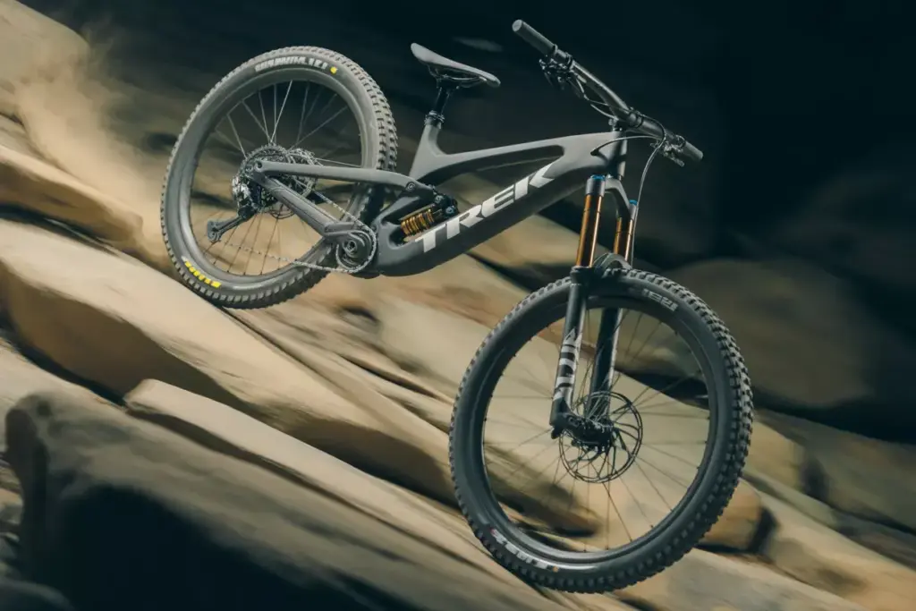 Trek Slash 160mm Gravity Bike Charging Through Technical Rock Garden At High Speed