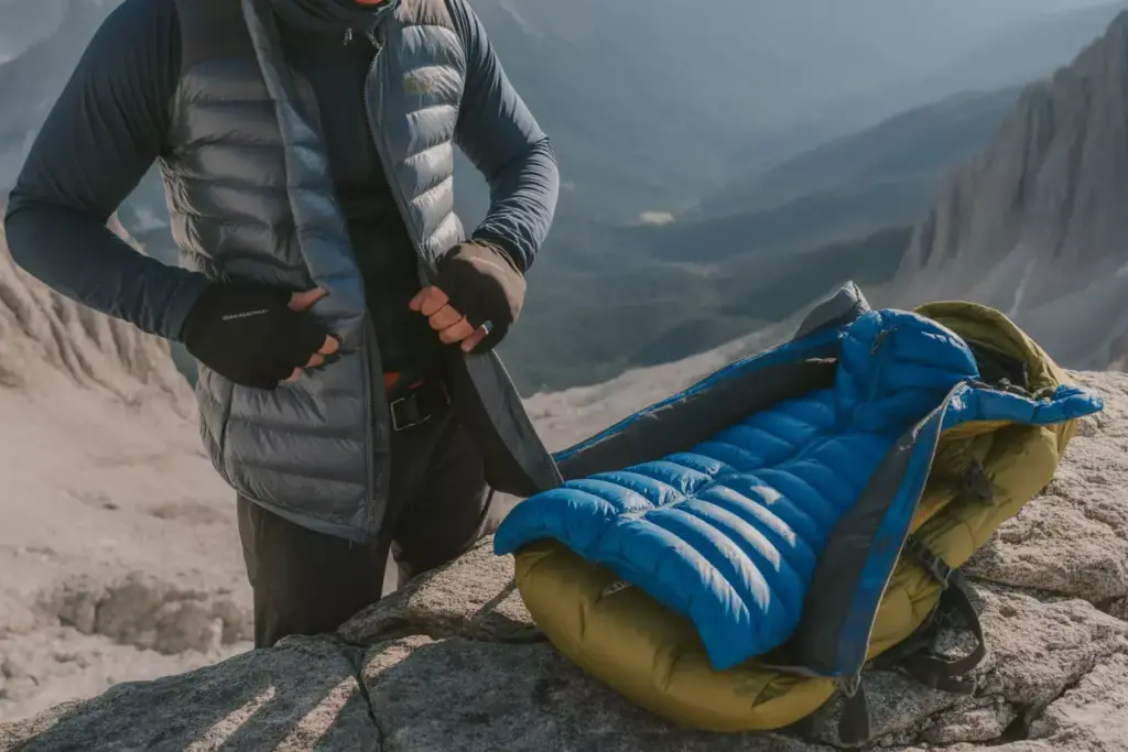 Secondary Insulation Layer Being Added During Mountain Rest Break