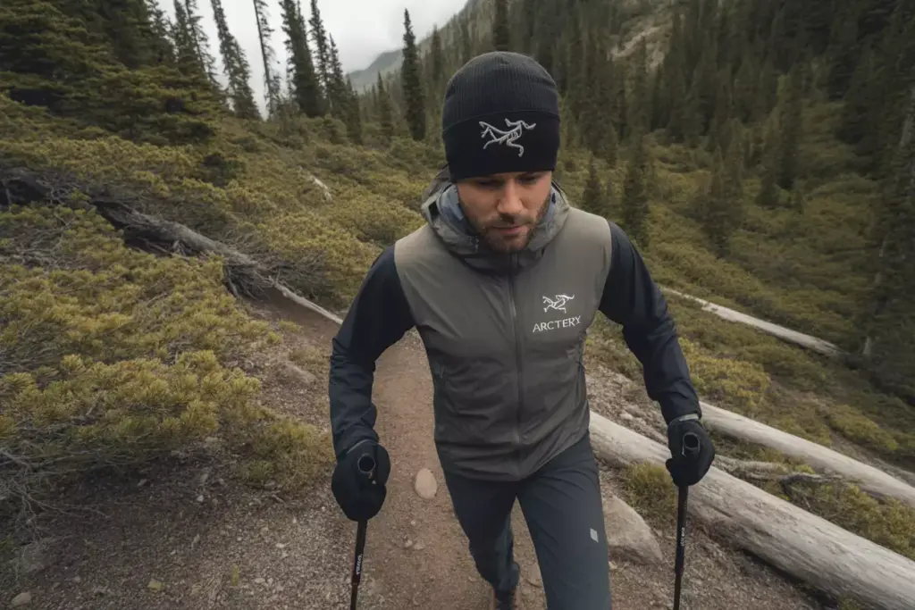 The Arc Teryx Bird Head Toque Classic Trail Look With Atom Vest And Gamma Hoody