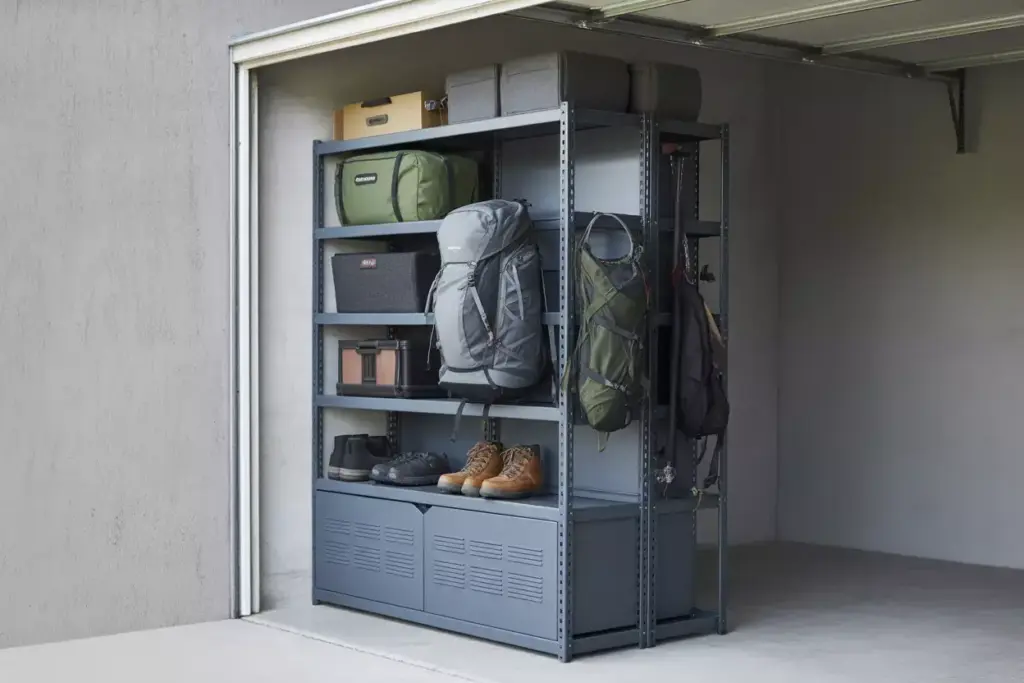 Heavy Duty Metal Shelving Unit With Adjustable Shelves And Ventilated Cabinet