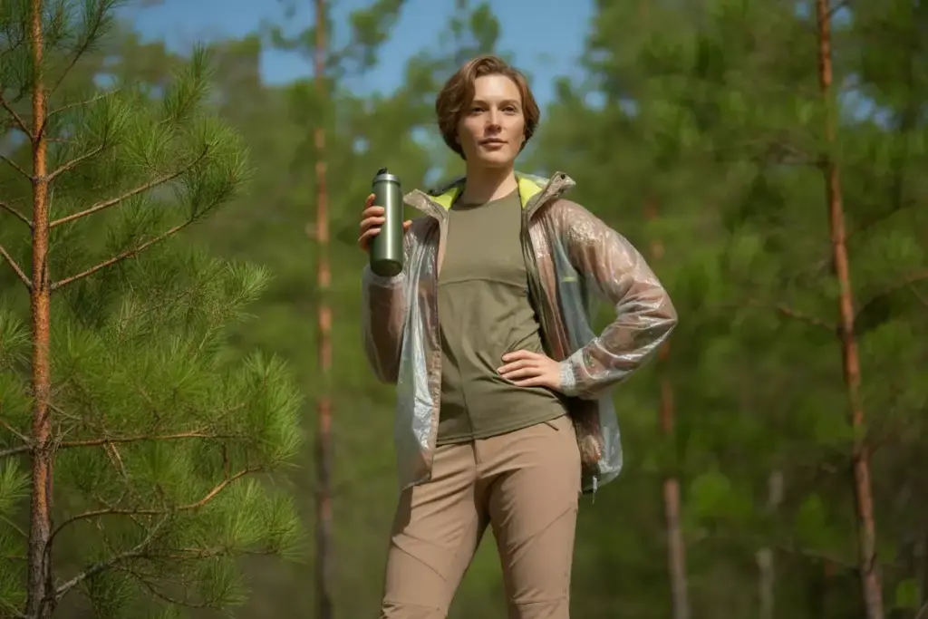 47 The Sustainable Style Advocate Recycled Polyester Jacket Organic Cotton Stretch Pants