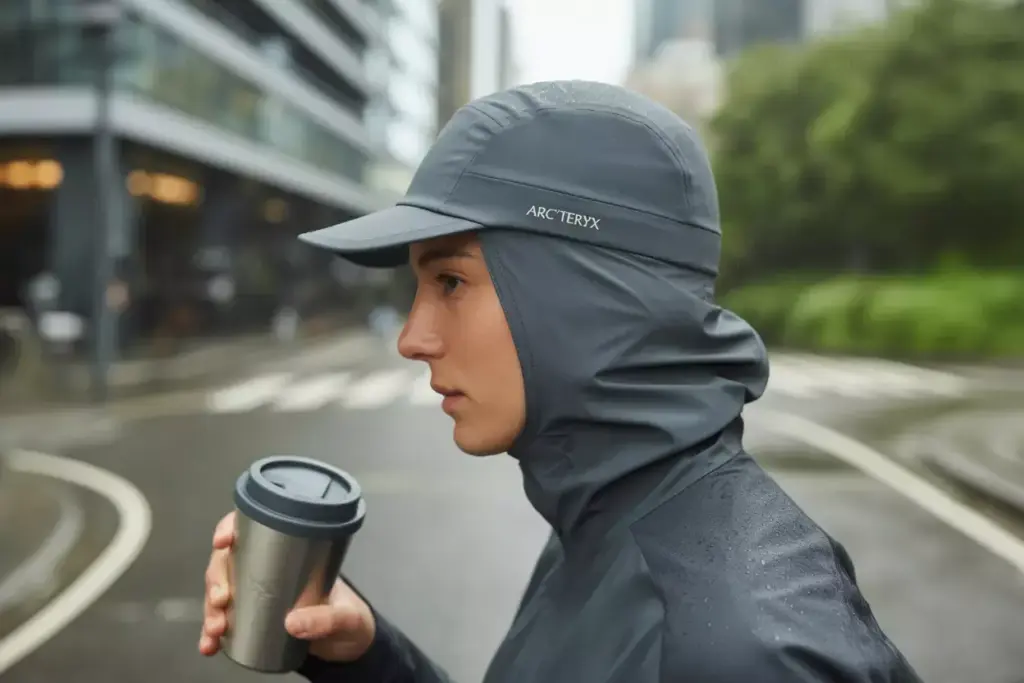 Arc Teryx Calvus Cap Gore Tex In Urban To Trail Transition With Light Rain