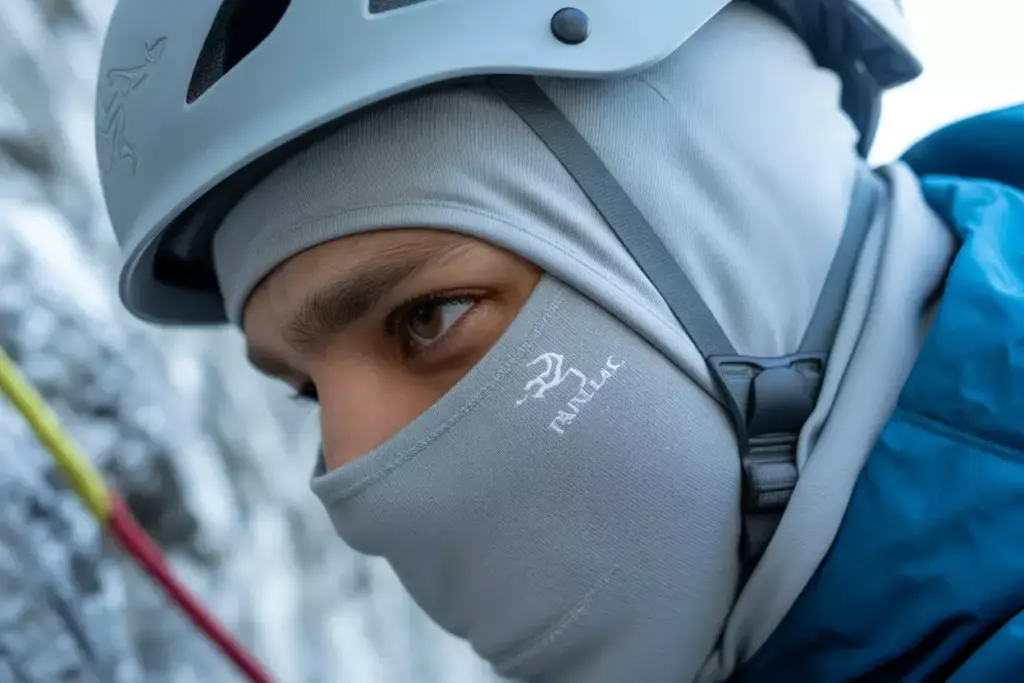 Arc Teryx Phase Ar Beanie As Base Layer Under Ice Climbing Helmet
