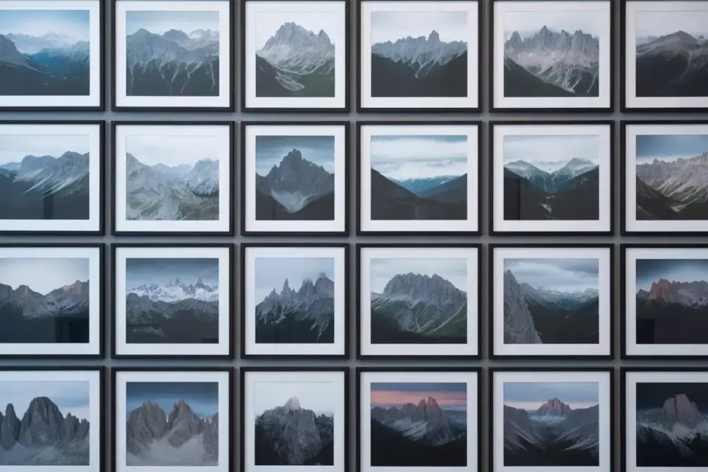 Building Your Mountain Photography Portfolio With Curated Printed Photographs On Gallery Wall