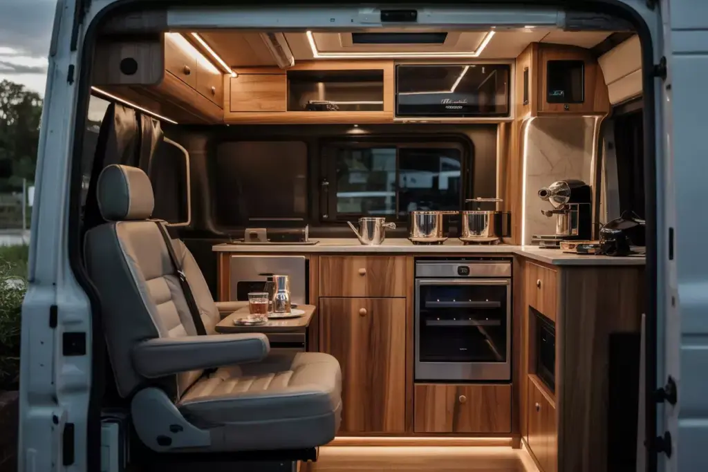 Luxury Minimalist Ford Transit With Premium Materials And Hidden Storage Systems