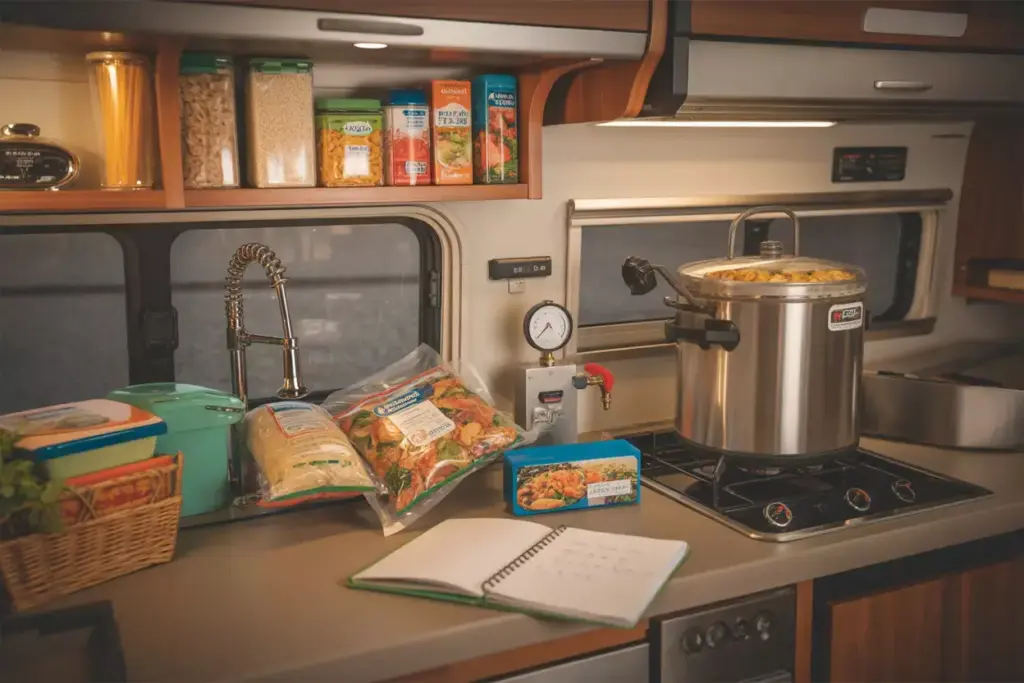 Rv Kitchen With Bulk Food Vacuum Sealer And Pressure Cooker For Meal Prep