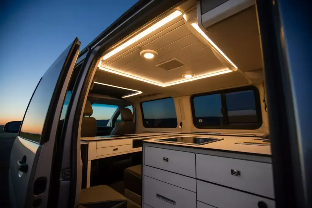 Led Strip Lighting System In Minivan Creating Ambient And Task Zones