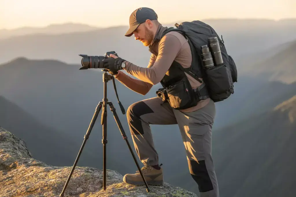 The Adventure Photography Pro Outfit With Multi Pocket Vest And Cargo Pants