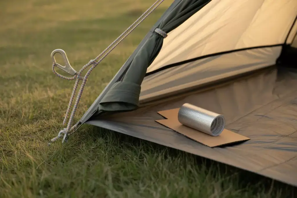 Tent Modifications With Paracord Guy Lines DIY Stakes And Duct Tape Repair Kit