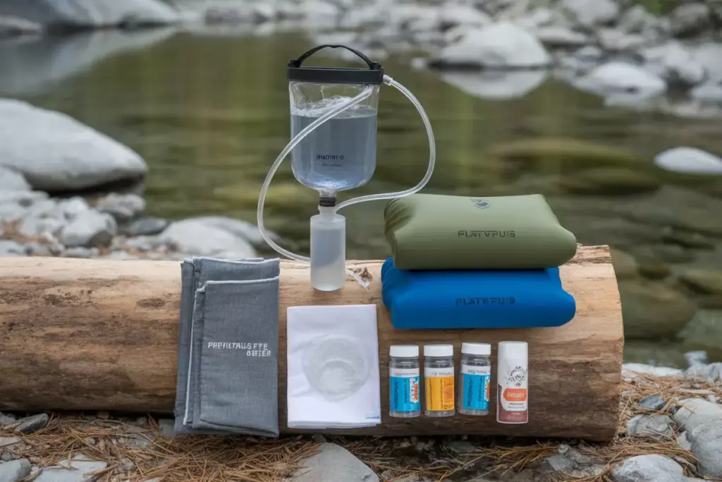 DIY Water Filtration With Gravity System Collapsible Bladders And Tablets