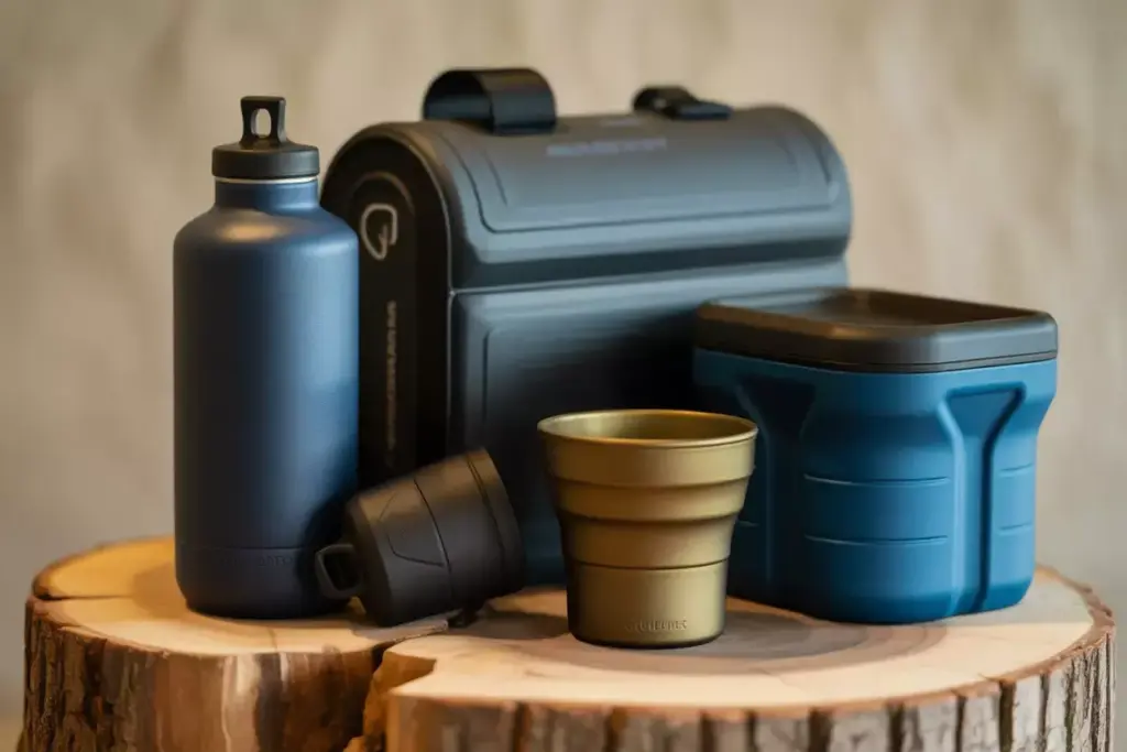 Premium Hydration Gear Arrangement With Insulated Bottle And Modular Systems