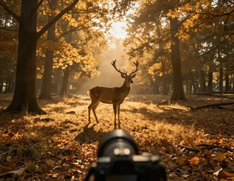 Featured Deer In Dappled Golden Hour Forest Sunlight Photography
