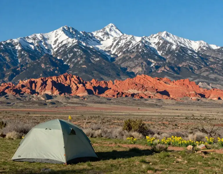 Featured La Sal Mountain Snow Capped Peaks Overlooking Red Rock Moab Desert